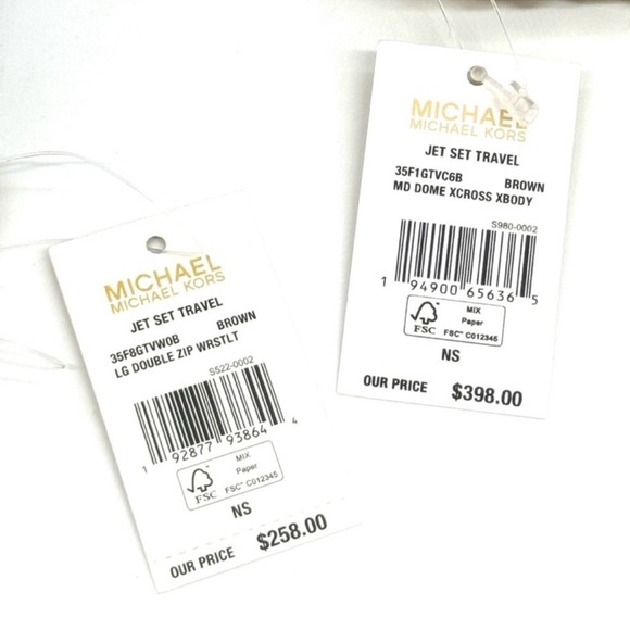 Michael Kors Jet Set Travel MD Logo Dome Crossbody Bag & Matching Wallet Brown - Picture 13 of 13